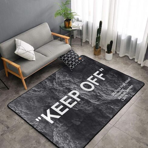 Keep Off Area Rug Black Gray Rug Modern 3D Printing Carpet Large Popular Anti- slip Floor Mats for Livingroom Bedroom Playroom Office 5' x 7' in Saudi Arabia