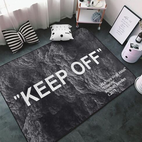 Keep Off Area Rug Black Gray Rug Modern 3D Printing Carpet Large Popular Anti- slip Floor Mats for Livingroom Bedroom Playroom Office 5' x 7' in Saudi Arabia