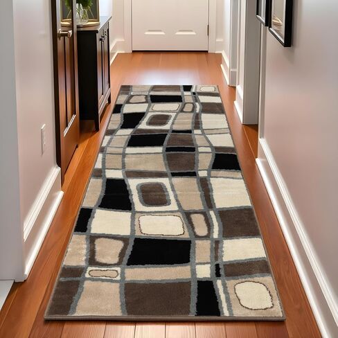 Superior Indoor Area Rug, Jute Backing, Medallion Rugs for Entryway, Living Room, Kitchen Floors, Bedroom, Office, Plush Floor Cover, Traditional Aesthetic, Crawford Collection, 4' x 6', Black Ivory in Kuwait
