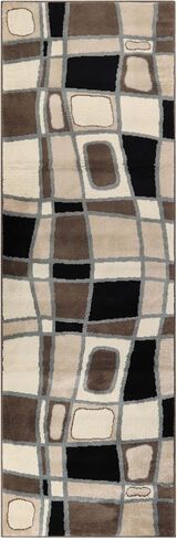 Superior Indoor Area Rug, Jute Backing, Medallion Rugs for Entryway, Living Room, Kitchen Floors, Bedroom, Office, Plush Floor Cover, Traditional Aesthetic, Crawford Collection, 4' x 6', Black Ivory in Kuwait