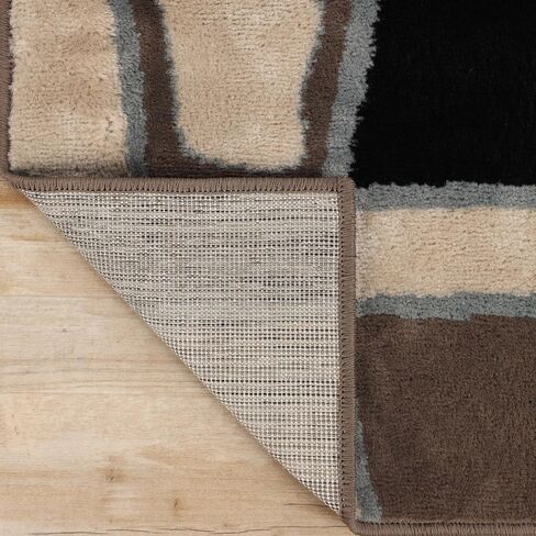 Superior Indoor Area Rug, Jute Backing, Medallion Rugs for Entryway, Living Room, Kitchen Floors, Bedroom, Office, Plush Floor Cover, Traditional Aesthetic, Crawford Collection, 4' x 6', Black Ivory in Kuwait
