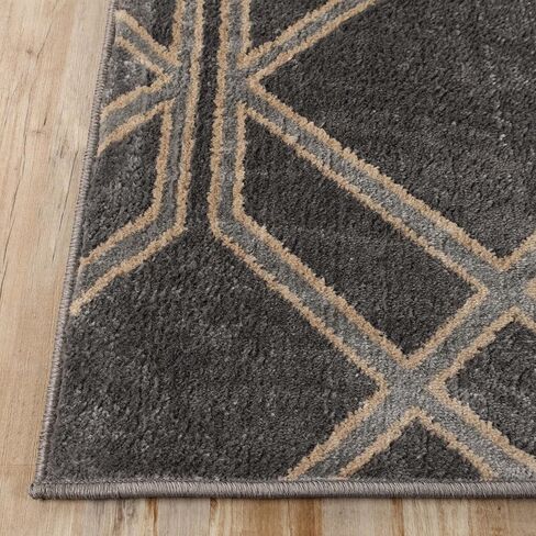 Superior Indoor Area Rug, Jute Backing, Medallion Rugs for Entryway, Living Room, Kitchen Floors, Bedroom, Office, Plush Floor Cover, Traditional Aesthetic, Crawford Collection, 4' x 6', Black Ivory in Kuwait