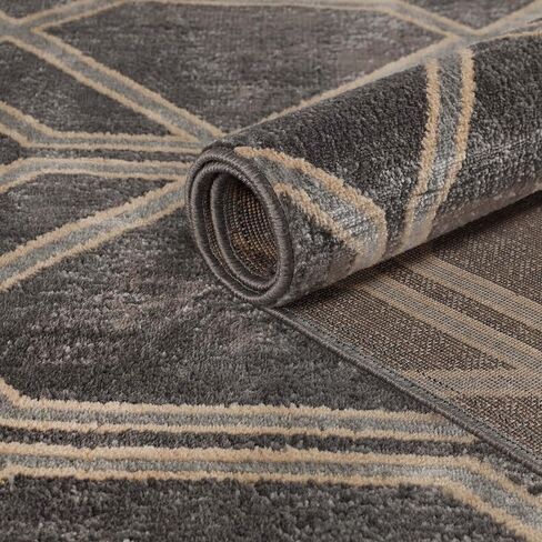 Superior Indoor Area Rug, Jute Backing, Medallion Rugs for Entryway, Living Room, Kitchen Floors, Bedroom, Office, Plush Floor Cover, Traditional Aesthetic, Crawford Collection, 4' x 6', Black Ivory in Kuwait