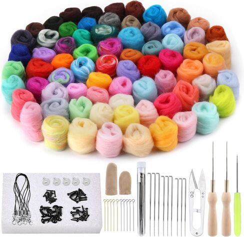 IMZAY Needle Felting Kit 18 Colors Wool Felting Kit Wool Roving Set in Kuwait