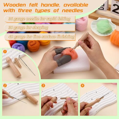 IMZAY Needle Felting Kit 18 Colors Wool Felting Kit Wool Roving Set in Kuwait
