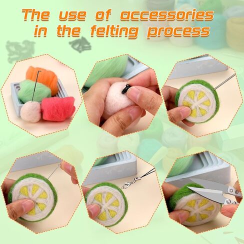 IMZAY Needle Felting Kit 18 Colors Wool Felting Kit Wool Roving Set in Kuwait