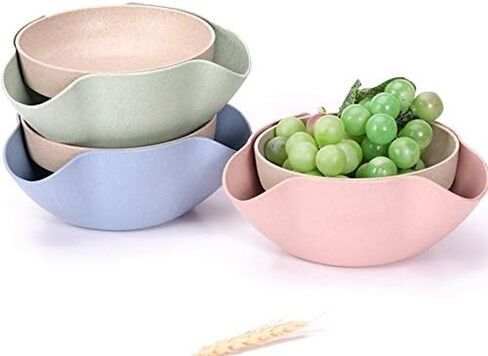 Bamboo's Grocery Double Dish Snack Bowl For Pistachios, Peanuts, Edamame, Cherries, Nuts, with Shell Storage (Green) in Kuwait