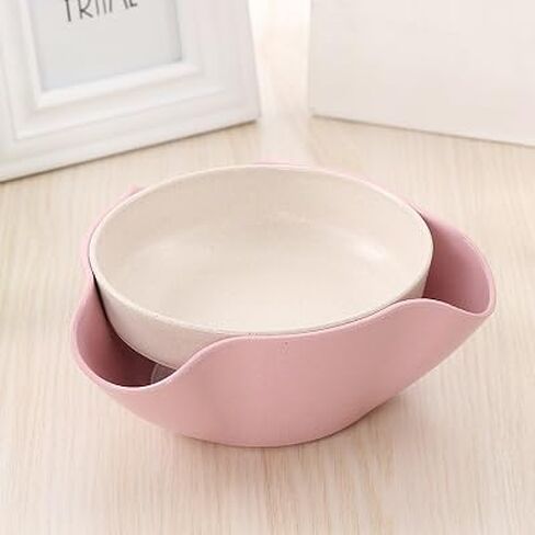 Bamboo's Grocery Double Dish Snack Bowl For Pistachios, Peanuts, Edamame, Cherries, Nuts, with Shell Storage (Green) in Kuwait
