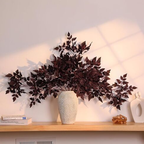 giegxin 2 حزمة 31 "اصطناعية cimicifuga أوراق النبات رذاذ فو البرقوق cimicifuga راموسا ورقة فرع الخريف cimicifuga ينبع للمنزل زهرية الجدول الزفاف مزرعة رف الحصاد ديكور داخلي in Kuwait