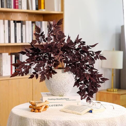 giegxin 2 حزمة 31 "اصطناعية cimicifuga أوراق النبات رذاذ فو البرقوق cimicifuga راموسا ورقة فرع الخريف cimicifuga ينبع للمنزل زهرية الجدول الزفاف مزرعة رف الحصاد ديكور داخلي in Kuwait