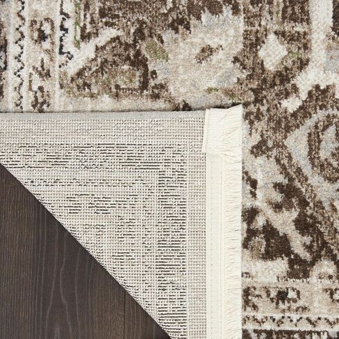 Nourison Geneva Mocha Silver 4' x 6' Area -Rug, Traditional, French Country, Easy -Cleaning, Non Shedding, Bed Room, Living Room, Dining Room, Kitchen, (4' x 6') in Kuwait