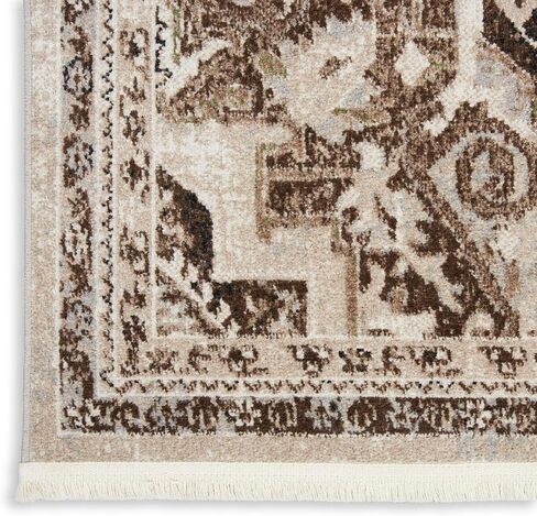 Nourison Geneva Mocha Silver 4' x 6' Area -Rug, Traditional, French Country, Easy -Cleaning, Non Shedding, Bed Room, Living Room, Dining Room, Kitchen, (4' x 6') in Kuwait