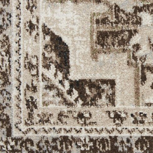 Nourison Geneva Mocha Silver 4' x 6' Area -Rug, Traditional, French Country, Easy -Cleaning, Non Shedding, Bed Room, Living Room, Dining Room, Kitchen, (4' x 6') in Kuwait