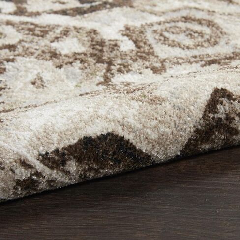 Nourison Geneva Mocha Silver 4' x 6' Area -Rug, Traditional, French Country, Easy -Cleaning, Non Shedding, Bed Room, Living Room, Dining Room, Kitchen, (4' x 6') in Kuwait