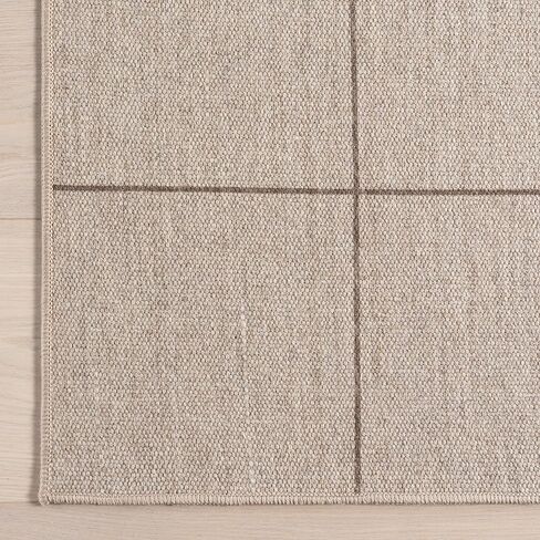 سجادة منطقة الصوف الصلبة 4x6 من NuLOOM Damira قابلة للغسل في الغسالة لغرفة المعيشة وغرفة النوم وغرفة الطعام والمطبخ، بني/بني فاتح in Kuwait