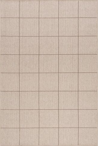 سجادة منطقة الصوف الصلبة 4x6 من NuLOOM Damira قابلة للغسل في الغسالة لغرفة المعيشة وغرفة النوم وغرفة الطعام والمطبخ، بني/بني فاتح in Kuwait