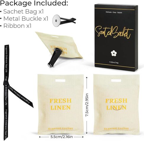 كيس معطر الهواء من LA BELLEFÉE، أكياس معطرة للسيارة، مشبك معطر هواء للسيارة بالفانيليا وجوز الهند للنساء، كيس معطر للدرج والخزانة، معطر هواء السيارة للمنزل in Kuwait