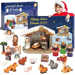 Nativity Advent Calendar 2024 for Kids - 24 Days of Nativity Set for Kids - Toddler Advent Calendar for Kids, Boys, Girls - Christmas Countdown Calendar Gifts for Children Ages 1 2 3 4 5+ in Saudi Arabia