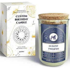 Birthday Candles - Custom Birthdate Astrological Zodiac Scented Candles. Astrology Gifts. All Natural Soy Wax. 75+ Hour Burn Time. Made in USA- March 25 in Saudi Arabia