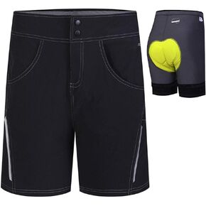 Women’s Cycling Mountain Bike Shorts - 2 Pieces 3D Gel Padded MTB Shorts with Liner Removable in Saudi Arabia