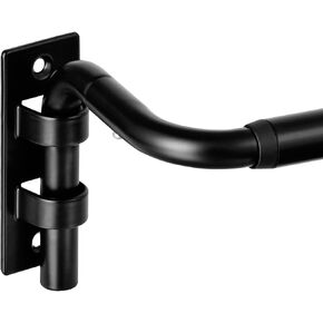 ENJOYBASICS Blackout Curtain rods for windows 48 to 84, Wrap Around Curtain Rods, Room Darkening Curtain Rod for Bedroom, Living Room, Adjustable from 30 to 86 Inches, Matte Black