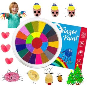 Fottaqqan 25 Color Funny Finger Painting Kit,Book Finger Drawing Toys,Album Educational Tool Kit,Washable Children's Supplies for Birthday Kindergarten,Drawing,Early Learning