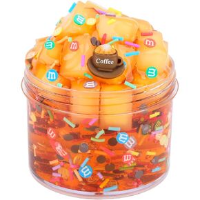 Crystal Slime Coffee Jelly Cube Glimmer Crunchy Slime, Party Favors for Kids, Non-Sticky, Super Soft Sludge Toy, Stress Relief, for Girls & Boys7OZ 200ML