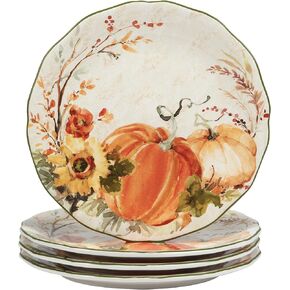 Certified International Harvest Morning 11" Dinner Plates, Multicolor, Large, Set of 4