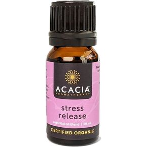 Aromatherapy Stress Release Vegan Essential Oils - Organic Calming Blend - 100% Pure Lemon, Lavender, Ylang Ylang, Tea Tree & Bergamot - 10ml