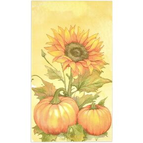 100 Fall Paper Guest Napkins Pumpkin Leaves Sunflower Bathroom Napkin Vintage Disposable Hand Towel Napkin for Autumn Thanksgiving Home Party Supplies