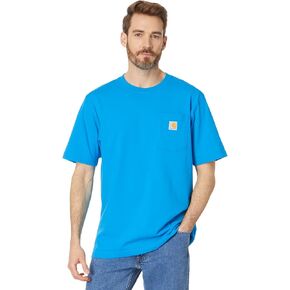 تي شيرت Carhartt رجالي فضفاض ثقيل الوزن بأكمام قصيرة وجيب