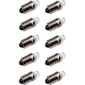 Pack of 10 E10 Miniature Screw Base Light Bulbs, 1.5V / 0.3A Flashlight Style, Incandescent …