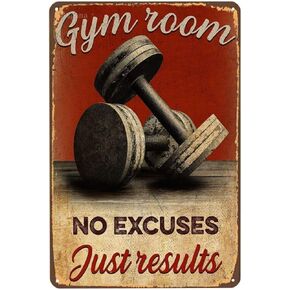 Gym Club Let The Gain Begin Metal Sign Chic Vintage Tin Signs, Retro Rusty Traces Poster, Classic Designs, Stylish Funny, Decor Art Gifts 8 x 12 Inches