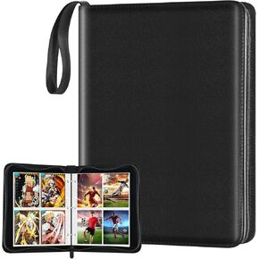 Trading Card Binder, Pocket Card Binder with Card Display, Pocket Sports Card Binder, Card Binders(Black) (400 Pockets)