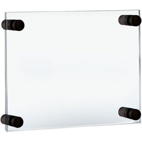 Azar Displays 105536-BLK Acrylic Floating Double Panel Wall Frame,24" x 36" Graphic Size, Overall Frame Size: 28" x 40", Black in Kuwait