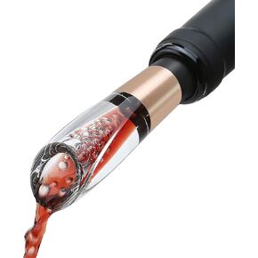 Wine Aerator Pourer Spout, Suitable for Cork Bottles Not Spiral Bottles, Clear Wine Air Aerator for Improved Flavor, Easy to Pour, No Spill and Drill, Wine Accessory Gift for Wine Lovers-Silver