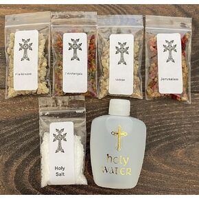 Frankincense Incense Gift s et Comes with 1/2 oz Each of Frankincense,Vatican, Jerusalem, 7 Arch Angels (with aditional Blessed/holy Salt and Water for You Energy Rituals, Our Gift to You.)