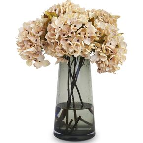 TOPIA Silk Fall Flowers Artificial Silk Dried Hydrangea Flowers Artificial Fall Flowers Bouquet Dried Flowers Autumn Decorations for Office and Home (6 PCS) (Mulberry)