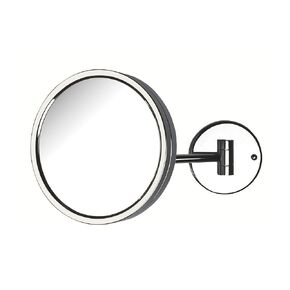 Jerdon Wall Mount Chrome Finish Makeup Mirror – 5X Magnification – 8.5" Diameter - Extends 11.5" – Model JD13C