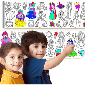 Jumbo Coloring Paper Roll for Kids, Toddler Drawing Paper Roll, Squeaky Clean Sticky Wall Painting Stickers Set for Edu Gift, 120 * 11.8 Inch (Daily Necessities)