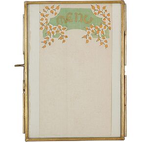 Creative Co-Op Brass & Glass Photo Frame with Gold Finish & Hinged Opening