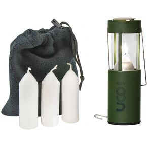 UCO Original Candle Lantern Value Pack with 3 Candles and Storage Bag, Original Size, Powder Coated, Forest