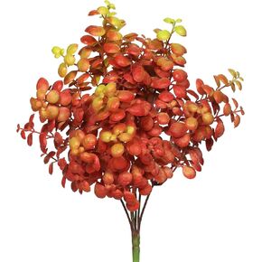 Vickerman 12" Artificial Red Leaf Bush. Add a Pop of Color and Texture to Any Arrangement with This Red Leaf Bush Made from Polyester. 3 Pack.