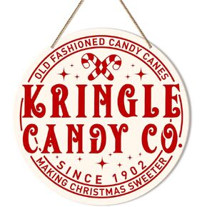 ZODGMED كاندي قصب عيد الميلاد علامة معلقة على الحائط، ديكور عيد الميلاد للمنزل المطبخ غرفة الطعام متجر الحلوى عطلة معلقة علامة عيد الميلاد ديكورات الحائط، Kringle Candy Co. in Kuwait