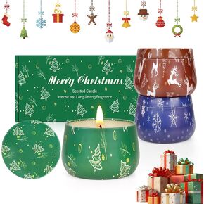 Christmas Candles Gifts for Women 3 Pack Scented Candle Gift Set 7.5oz Candles Set for Home Scented Holiday Soy Candles, Christmas Gifts for Women Men Her