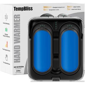 Rechargeable Hand Warmers with 10000mAh Charging Compartment, 2 Pack Electric Hot Hands Warmers, Smart Temperature Control, Portable Pocket Heater for Camping, Fishing, Golf, Outdoor
