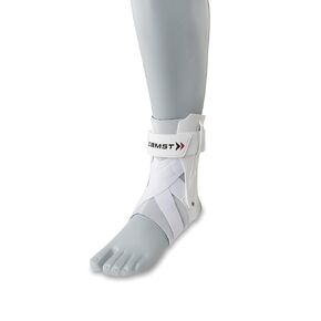 Zamst A2-DX Sports Ankle Brace with Protective Guards For High Ankle Sprains and Chronic Ankle Instability-for Basketball, Volleyball, Lacrosse, Football-White, Right Medium