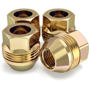 White Knight 2010-4 Zinc Gold (7/8" Hex Size) Open End Dual Thread Lug Nut - 4 Pack