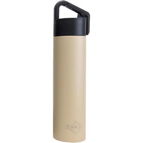 Poketle Personal Insulated Bottle with Hanging Carabiner - Outdoor Portable Bottle - Tall 180ml - Beige