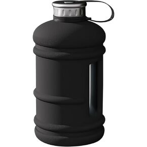 2.2L Half Gallon Water Bottle, 73 OZ Large Water Jug BPA Free PETG Plastic Reusable Drink Container with Handle, Wide Mouth Leak proof Big Sports Jug for Gym Fitness Hiking Outdoor (Black)